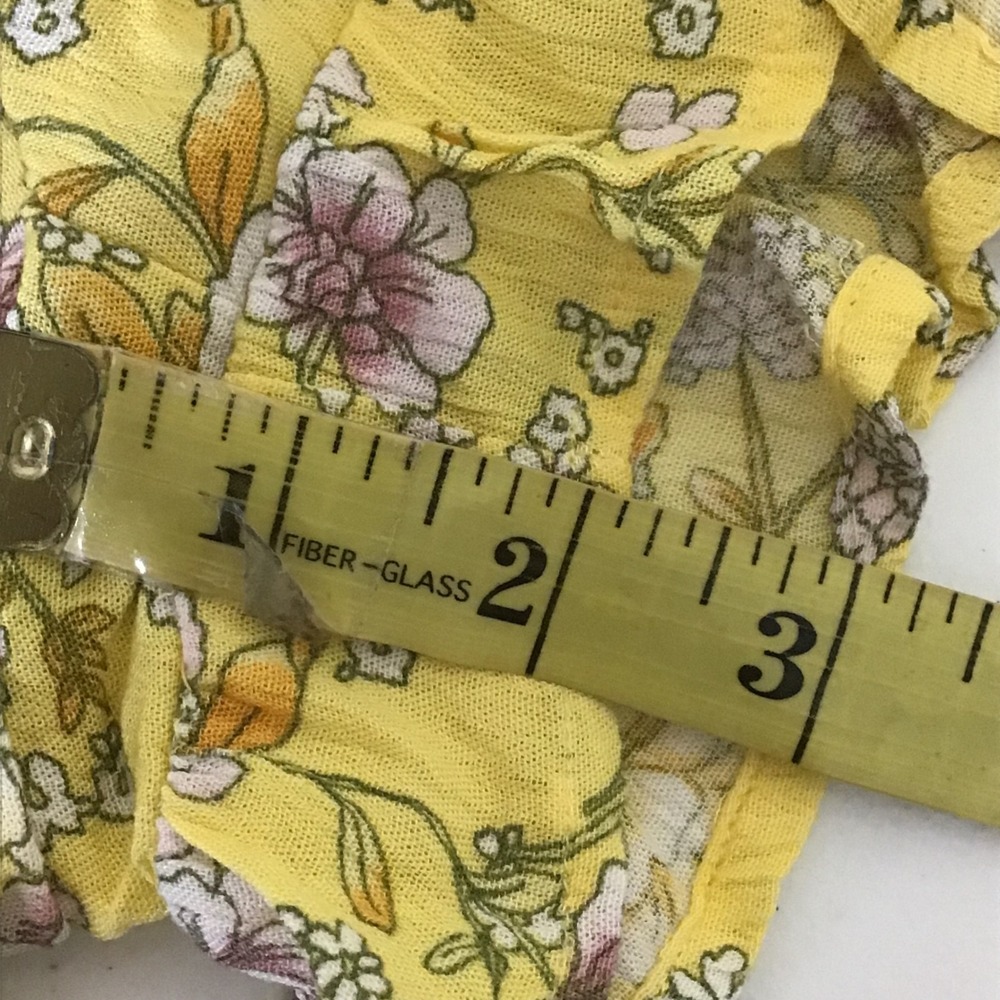 Bebop Yellow Floral Smocked Waist Ruffle Hem Shorts Women's XL - Picture 11 of 12